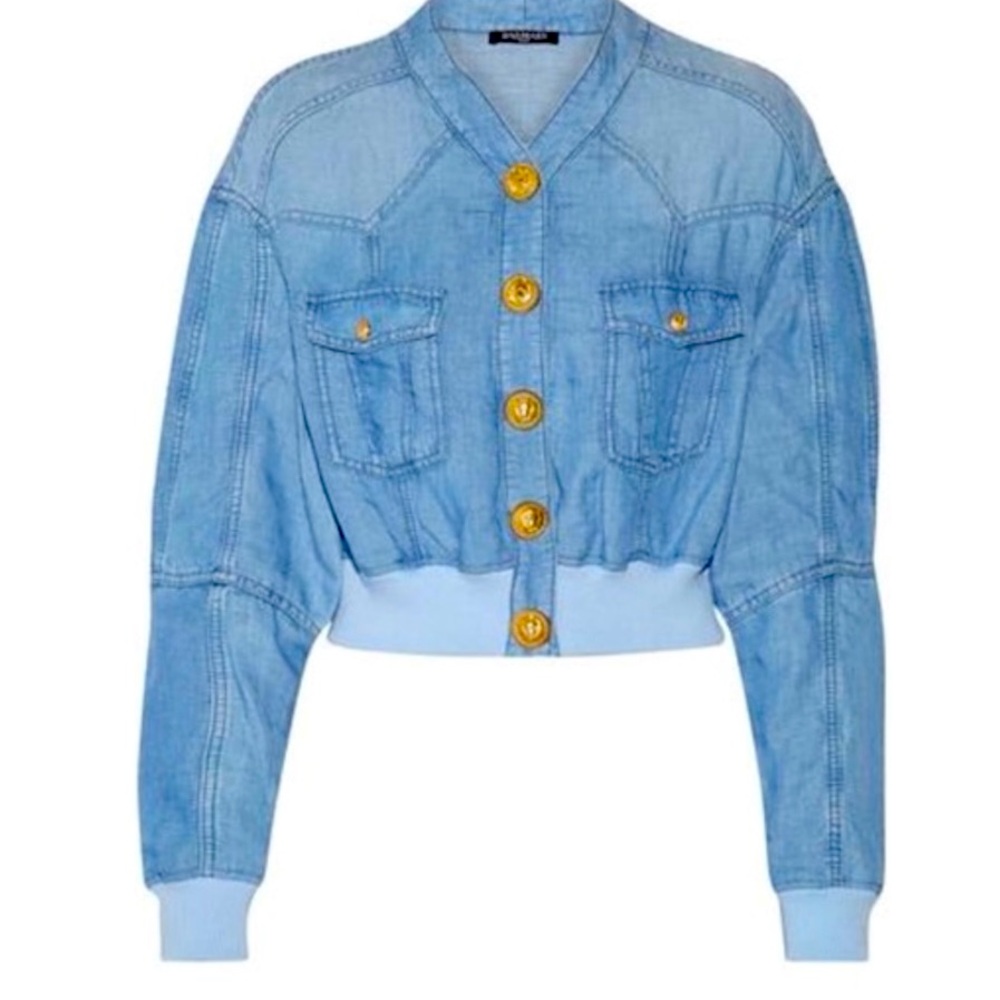 Balmain denim bomber jacket